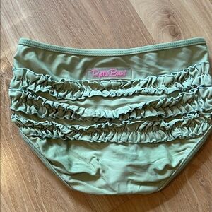 Kids Ruffle Butts Sage Green Ruffled Bikini Bottoms size 8
